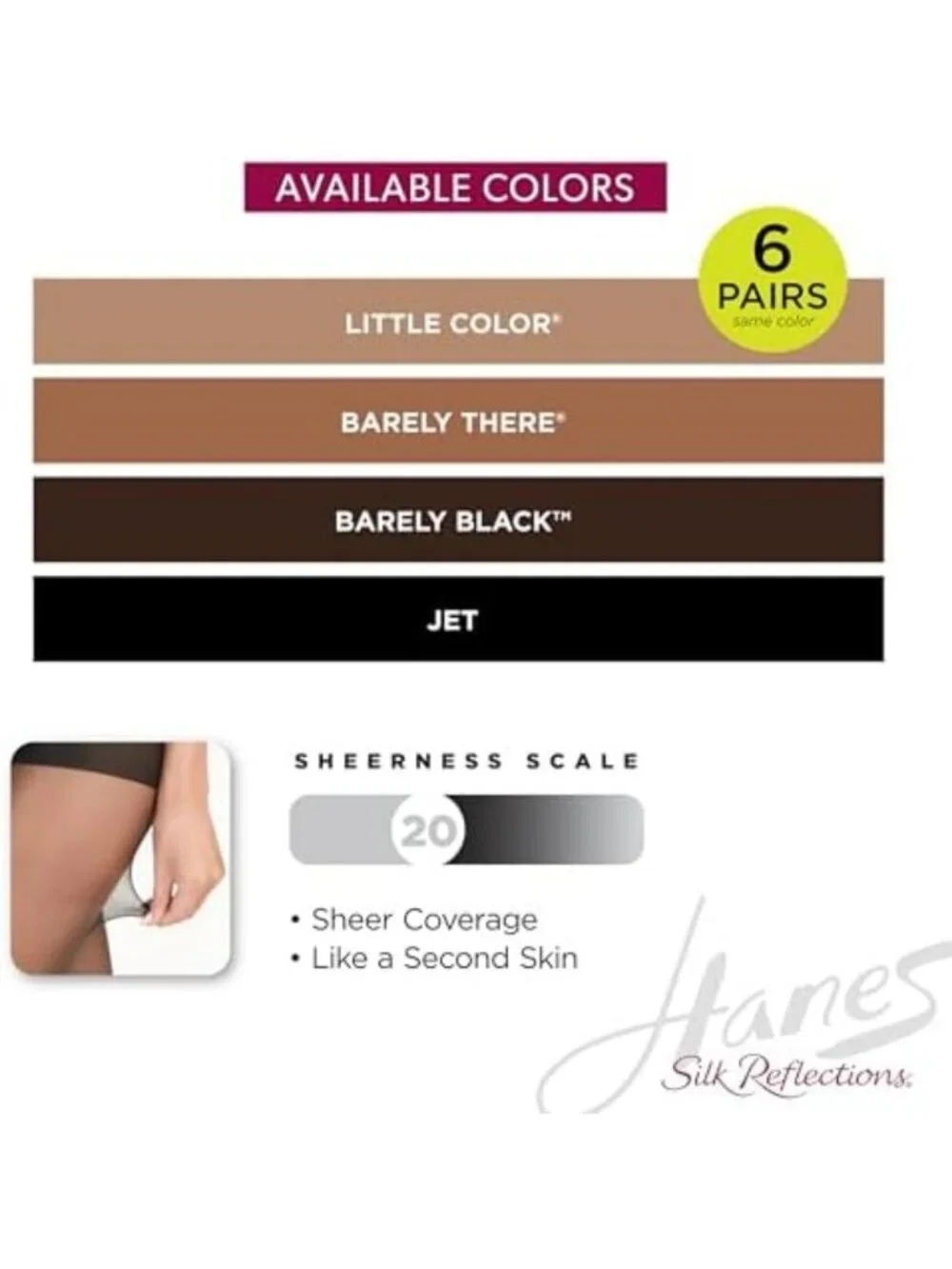 Silky Sheer Control Top Pantyhose with Reinforced Toe for Women - Comfort